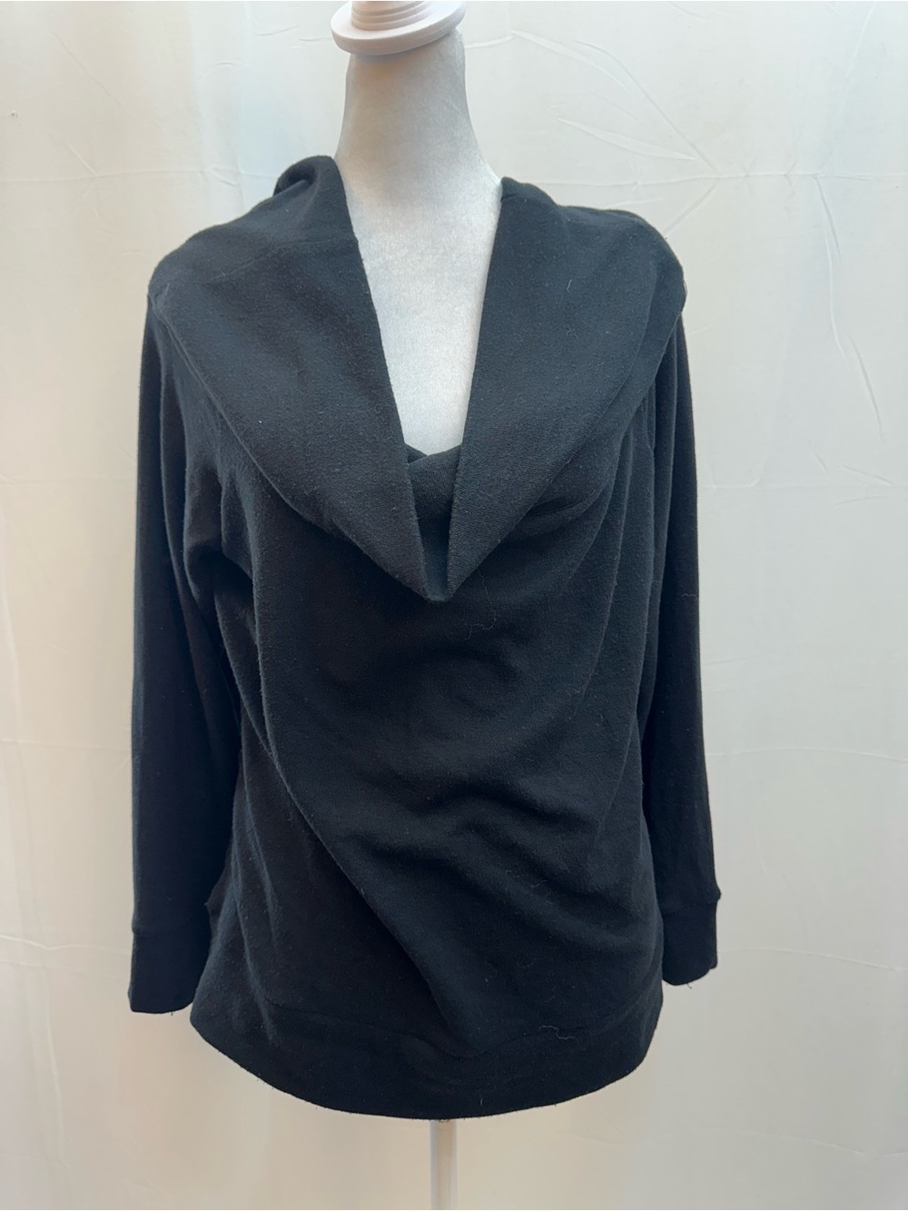 cupcakes & cashmere Black Draped Cowl Neck Sweater S